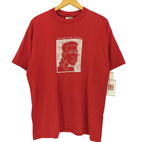 ジャージーズ JERZEES 90-00s THETA CHI プリント クルーネック半袖 Tシャツ メンズ import:L