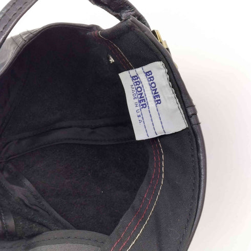 ブローナー BRONER 90S USA製 ADJUSTABLE 6パネル レザーキャップ メンズ ONE SIZE