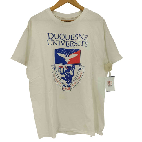 アンビル Anvil 90s USA製 シングルステッチ DUQUESNE UNIVERSITY カレッジプリント クルーネック半袖 Tシャツ メンズ import:XL