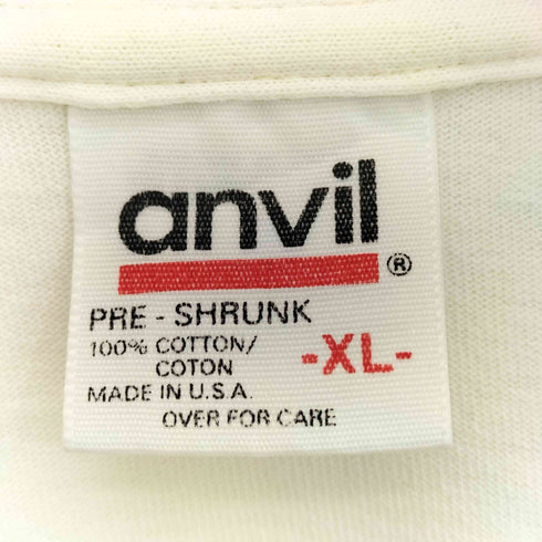 アンビル Anvil 90s USA製 シングルステッチ DUQUESNE UNIVERSITY カレッジプリント クルーネック半袖 Tシャツ メンズ import:XL