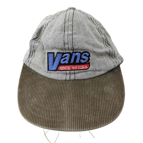 バンズ VANS 90S ロゴ 刺繍 バイカラー コーデュロイ 6パネル キャップ メンズ