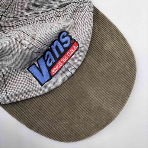 バンズ VANS 90S ロゴ 刺繍 バイカラー コーデュロイ 6パネル キャップ メンズ