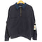 HERO 247.COM 90-00s 襟デニム切替 エルボーパッチ ハーフジップスウェット プルオーバー メンズ import:XL