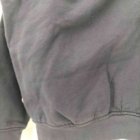 HERO 247.COM 90-00s 襟デニム切替 エルボーパッチ ハーフジップスウェット プルオーバー メンズ import:XL