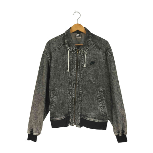 ナイキ NIKE 80S CHALLENGE COURT デニムジップブルゾン ケミカルウォッシュ ブラック メンズ import:L