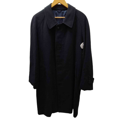 ピュア カシミヤ pure cashmere Made In Italy PURE CASHMERE 100% Balmacaan Long Coat イタリア製 ピュア カシミア 100% バルマカーン ステンカラー ロング コート 比翼 メンズ import:L