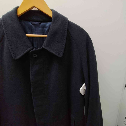 ピュア カシミヤ pure cashmere Made In Italy PURE CASHMERE 100% Balmacaan Long Coat イタリア製 ピュア カシミア 100% バルマカーン ステンカラー ロング コート 比翼 メンズ import:L
