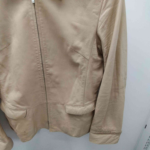 Lamb Leather Lacket 羊革 ラムレザー シングル ジップ アップ ライダース ジャケット レディース import:M