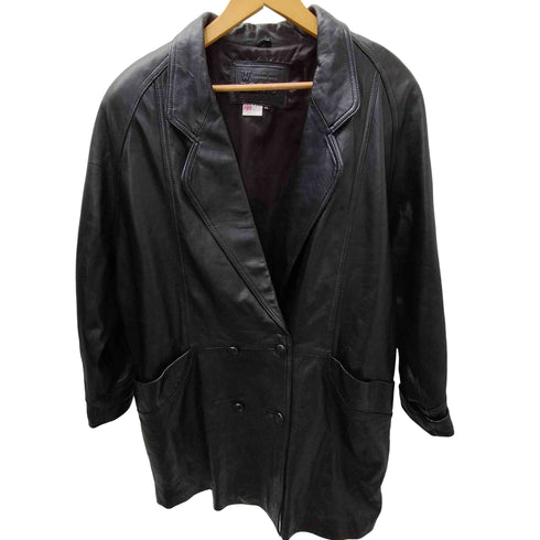 French fabric Lamb Leather Chester Long Coat フランス製 生地 羊革 ラムレザー チェスター ロング コート レディース 15