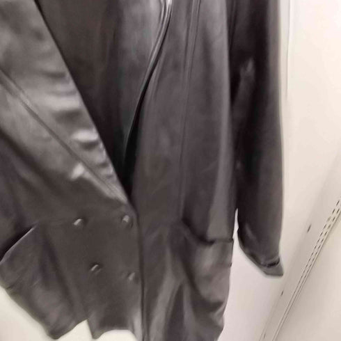 French fabric Lamb Leather Chester Long Coat フランス製 生地 羊革 ラムレザー チェスター ロング コート レディース 15
