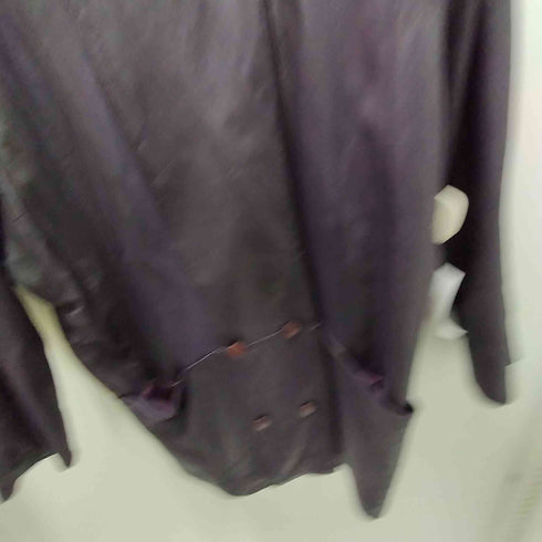 Double Breasted Lamb Leather Balmacaan Coat 羊革 ラムレザー ダブル バルマカーン ステンカラーコート レディース import:M