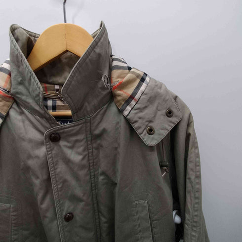 バーバリーズ BURBERRYS 90S 裏地キルティングノバチェックライナー デタッチャブルフード モッズ コート メンズ import:M