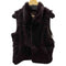 Real Fur 100%& Real Leather Reversible Mouton Vest リアルファー 裏地リアルレザー リバーシブル ムートン ベスト ジレ レディース import:M