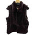 Real Fur 100%& Real Leather Reversible Mouton Vest リアルファー 裏地リアルレザー リバーシブル ムートン ベスト ジレ レディース import:M