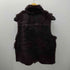 Real Fur 100%& Real Leather Reversible Mouton Vest リアルファー 裏地リアルレザー リバーシブル ムートン ベスト ジレ レディース import:M