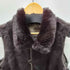 Real Fur 100%& Real Leather Reversible Mouton Vest リアルファー 裏地リアルレザー リバーシブル ムートン ベスト ジレ レディース import:M