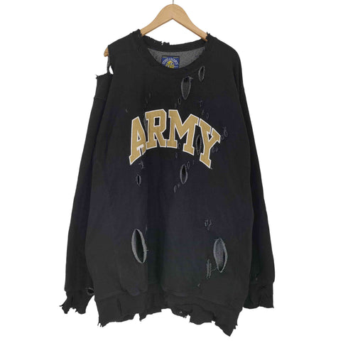 steve & barrys ダメージ加工リメイク army スウェット メンズ XXL