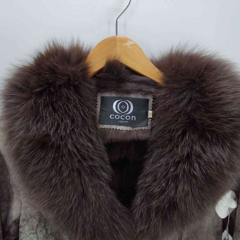 Real Fur 100% & Real Leather Mouton Long Coat リアルファー 100% & 本革 リアルレザー ムートン ロング コート レディース 3
