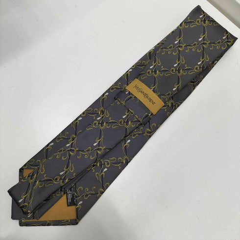 イヴサンローラン Yves Saint Laurent 総柄 シルク ネクタイ メンズ