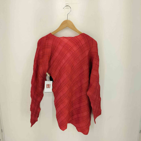 イッセイミヤケ ISSEY MIYAKE 95AW 銀タグ プリーツ チェック カットソー レディース JPN:L