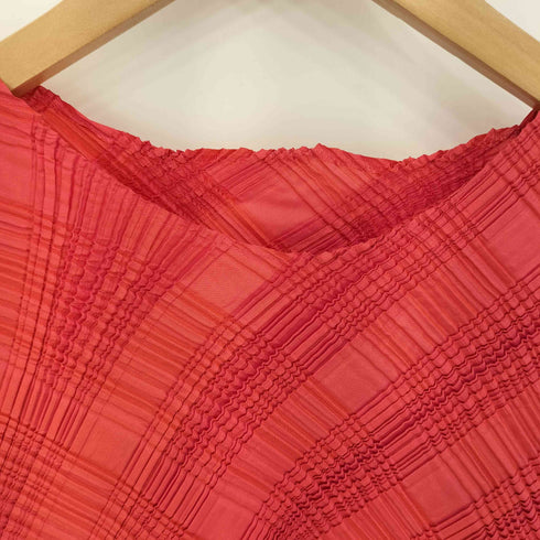 イッセイミヤケ ISSEY MIYAKE 95AW 銀タグ プリーツ チェック カットソー レディース JPN:L