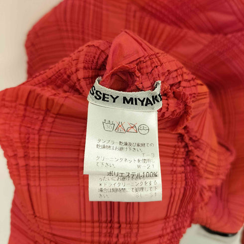 イッセイミヤケ ISSEY MIYAKE 95AW 銀タグ プリーツ チェック カットソー レディース JPN:L