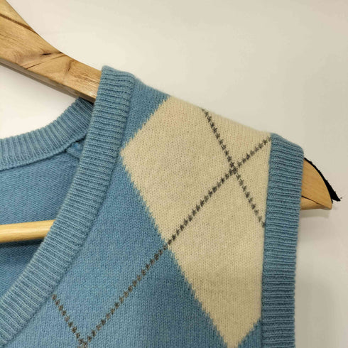 バーバリーズ BURBERRYS 90s アーガイル ラムズウール ニットベスト レディース import:M