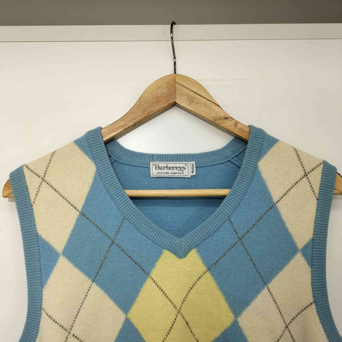 バーバリーズ BURBERRYS 90s アーガイル ラムズウール ニットベスト レディース import:M