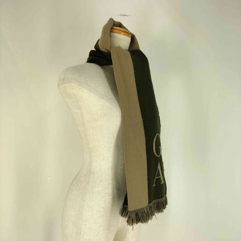 アルマーニコレツィオーニ ARMANI COLLEZIONI ロゴ ツートン ウール マフラー メンズ