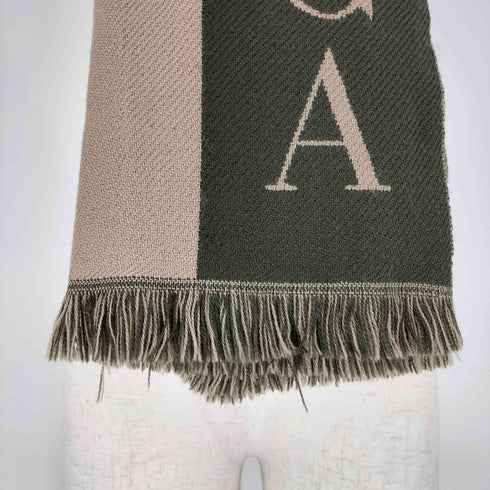 アルマーニコレツィオーニ ARMANI COLLEZIONI ロゴ ツートン ウール マフラー メンズ