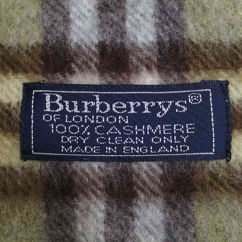 バーバリーズ BURBERRYS カシミヤ100% イングランド製 ノバチェック マフラー メンズ