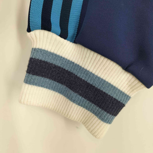 アディダス adidas 90S デサント製 トレフォイルロゴ 刺繍 ハーフジップ プルオーバー パーカー メンズ M-L