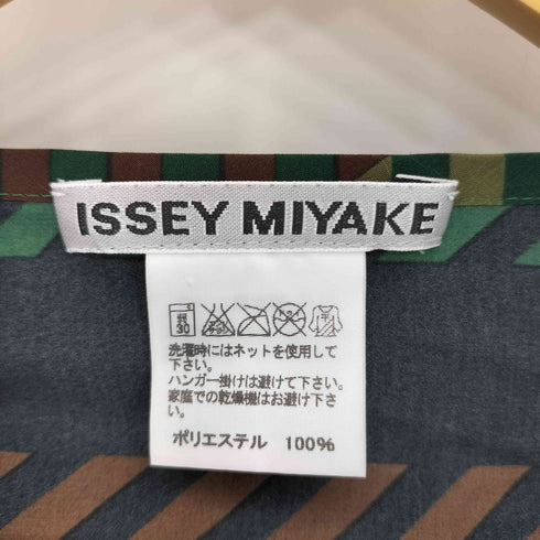 イッセイミヤケ ISSEY MIYAKE 03AW 銀タグ 総柄 プリーツ ショート丈 カーディガン レディース JPN:2