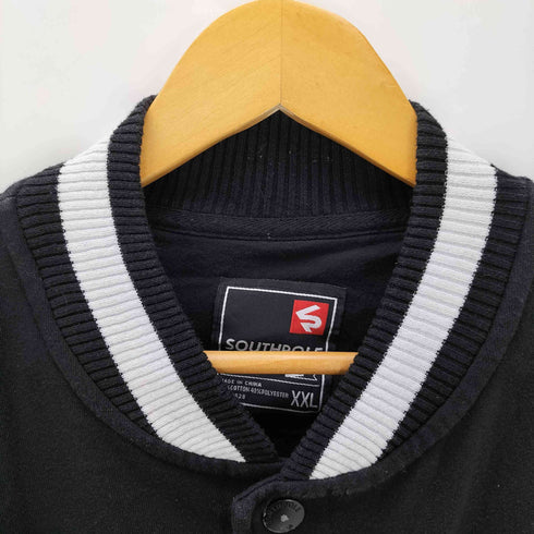 サウスポール SOUTHPOLE S ロゴ ワッペン 刺繍 スウェット スタジャン ジャケット ブルゾン メンズ import:XXL