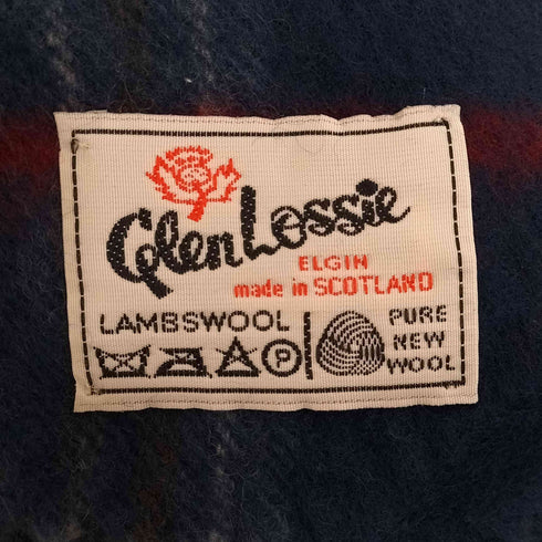 Glen Lossie スコットランド製 ウール チェック マフラー メンズ