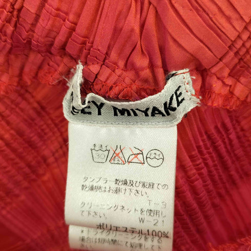 イッセイミヤケ ISSEY MIYAKE 95AW 銀タグ プリーツ チェックレッド スカート レディース JPN:M