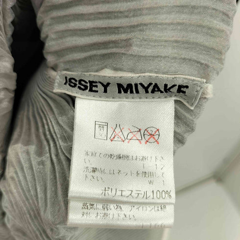 イッセイミヤケ ISSEY MIYAKE 00SS 銀タグ ラインデザイン モックネック タイト プリーツ 長袖カットソー レディース JPN:M