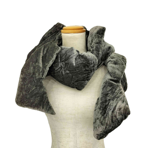 イッセイミヤケ ISSEY MIYAKE 99AW 銀タグ 稲妻 コットン ベロア マフラー レディース