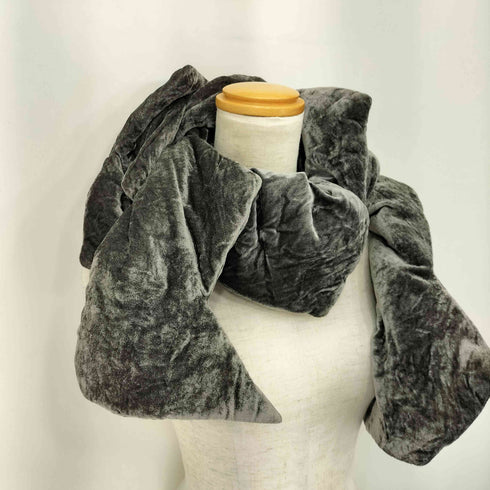 イッセイミヤケ ISSEY MIYAKE 99AW 銀タグ 稲妻 コットン ベロア マフラー レディース