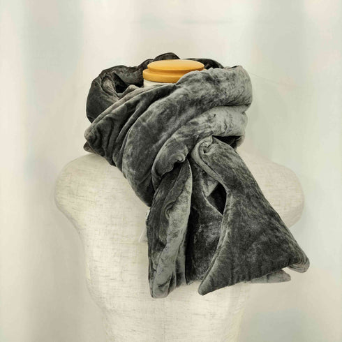 イッセイミヤケ ISSEY MIYAKE 99AW 銀タグ 稲妻 コットン ベロア マフラー レディース