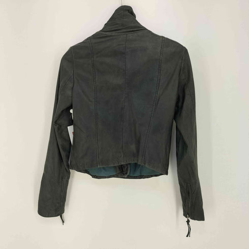 MUUBAA Y2K ラムレザー アシンメトリー マルチジップアップジャケット レディース 36