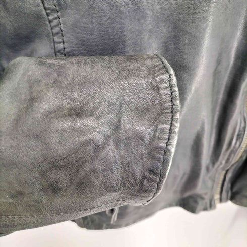 MUUBAA Y2K ラムレザー アシンメトリー マルチジップアップジャケット レディース 36