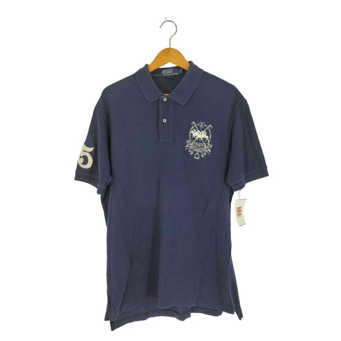 ポロバイラルフローレン Polo by RALPH LAUREN 両面刺繍 鹿の子ポロシャツ メンズ import:L