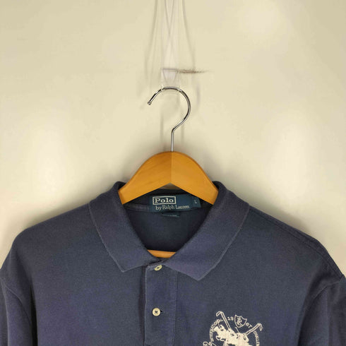 ポロバイラルフローレン Polo by RALPH LAUREN 両面刺繍 鹿の子ポロシャツ メンズ import:L