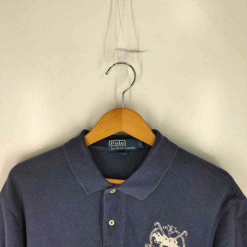 ポロバイラルフローレン Polo by RALPH LAUREN 両面刺繍 鹿の子ポロシャツ メンズ import:L