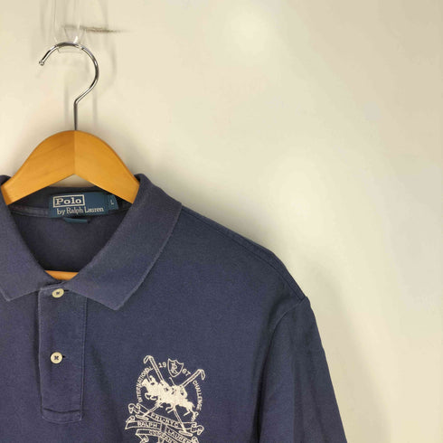ポロバイラルフローレン Polo by RALPH LAUREN 両面刺繍 鹿の子ポロシャツ メンズ import:L