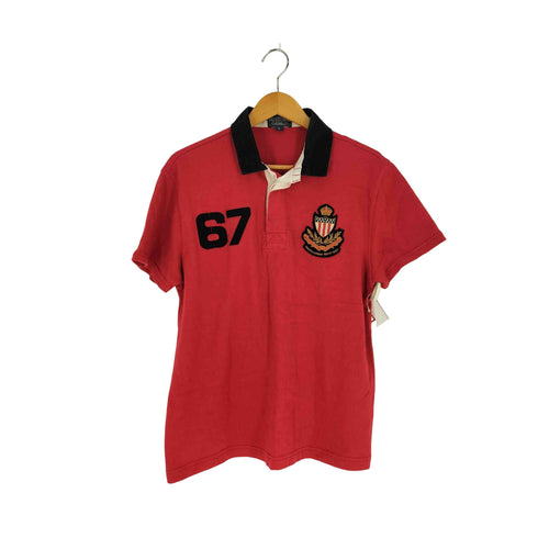 ポロジーンズカンパニーラルフローレン POLO JEANS COMPANY RALPH LAUREN フロントワッペン 鹿の子ポロシャツ メンズ import:L