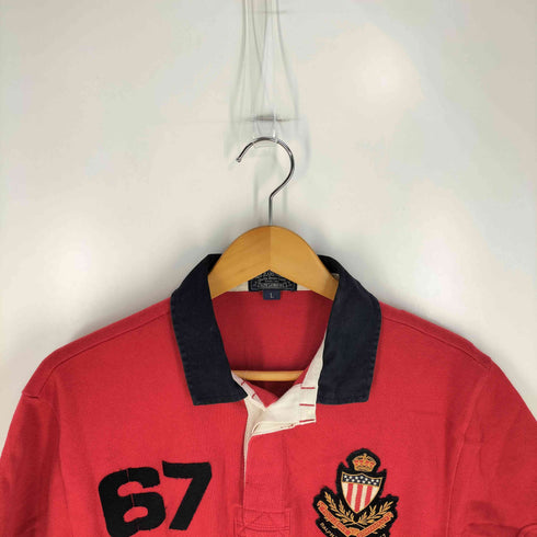 ポロジーンズカンパニーラルフローレン POLO JEANS COMPANY RALPH LAUREN フロントワッペン 鹿の子ポロシャツ メンズ import:L