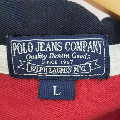 ポロジーンズカンパニーラルフローレン POLO JEANS COMPANY RALPH LAUREN フロントワッペン 鹿の子ポロシャツ メンズ import:L