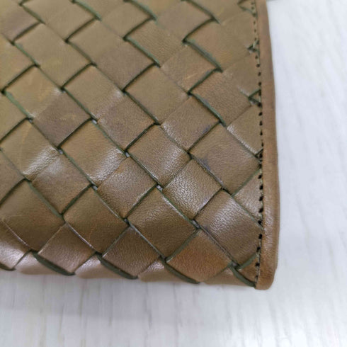 栃木レザー 編み込み ロングウォレット メンズ